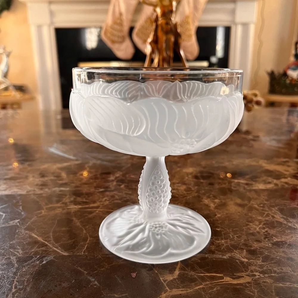 RARE vintage, TAITU Of Italy,  frosted champagne/sorbet glass